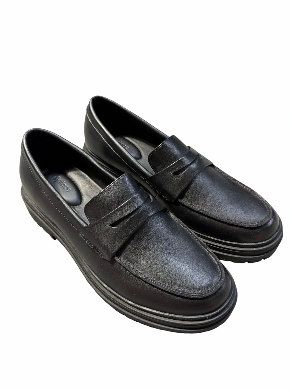 Quince Italian Leather Lug Sole Loafers Size 8